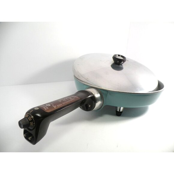Vintage General Electric Electric Skillet With Lid Adjustable Heat Control Alumi - Picture 12 of 16